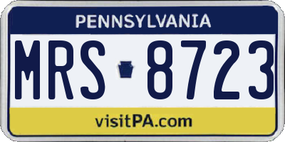 PA license plate MRS8723