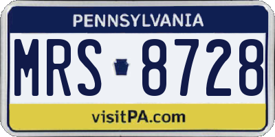 PA license plate MRS8728