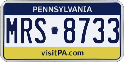 PA license plate MRS8733