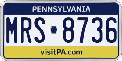 PA license plate MRS8736