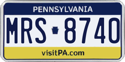 PA license plate MRS8740