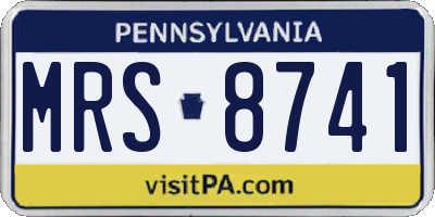 PA license plate MRS8741