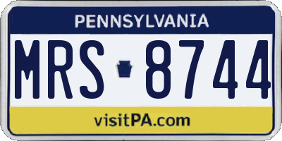 PA license plate MRS8744