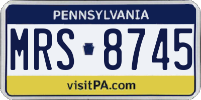 PA license plate MRS8745