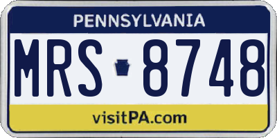 PA license plate MRS8748