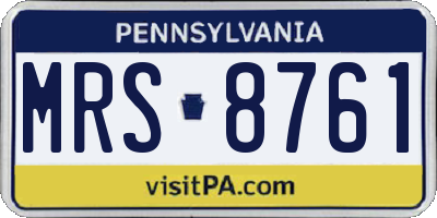 PA license plate MRS8761