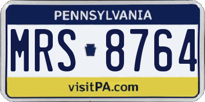 PA license plate MRS8764