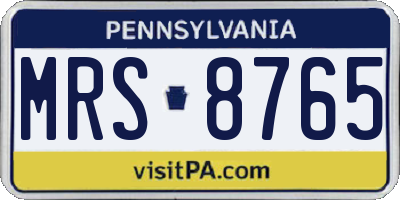 PA license plate MRS8765