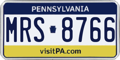 PA license plate MRS8766