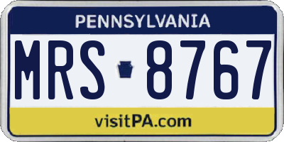 PA license plate MRS8767