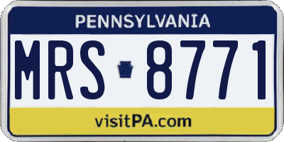 PA license plate MRS8771