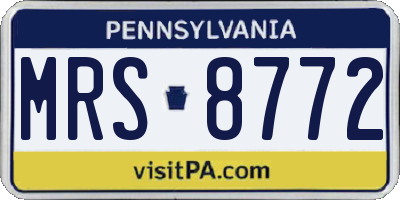 PA license plate MRS8772