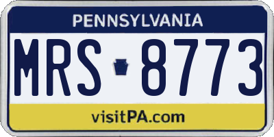 PA license plate MRS8773