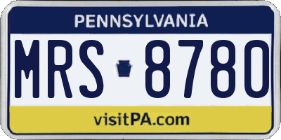 PA license plate MRS8780