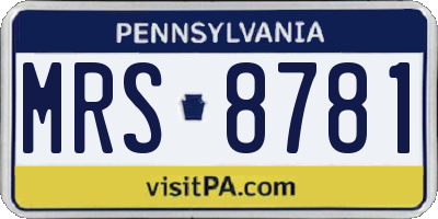 PA license plate MRS8781