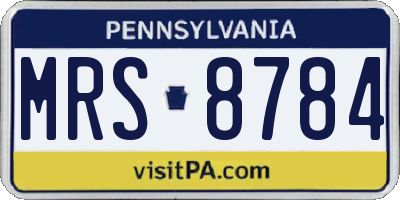 PA license plate MRS8784