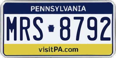 PA license plate MRS8792