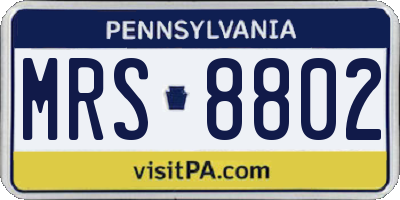PA license plate MRS8802