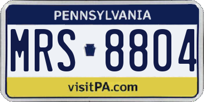 PA license plate MRS8804