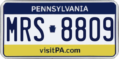 PA license plate MRS8809