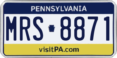 PA license plate MRS8871