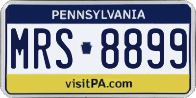 PA license plate MRS8899