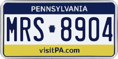 PA license plate MRS8904