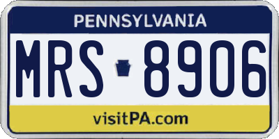 PA license plate MRS8906