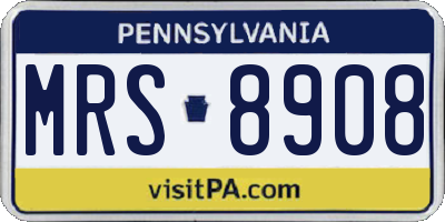 PA license plate MRS8908