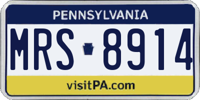PA license plate MRS8914
