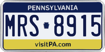 PA license plate MRS8915