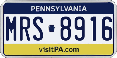 PA license plate MRS8916