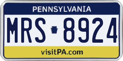 PA license plate MRS8924