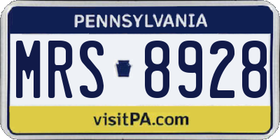PA license plate MRS8928
