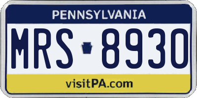 PA license plate MRS8930