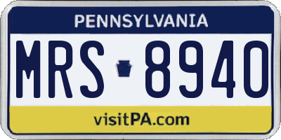 PA license plate MRS8940