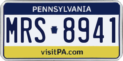 PA license plate MRS8941