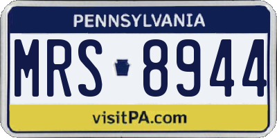 PA license plate MRS8944