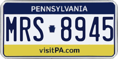 PA license plate MRS8945