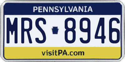 PA license plate MRS8946