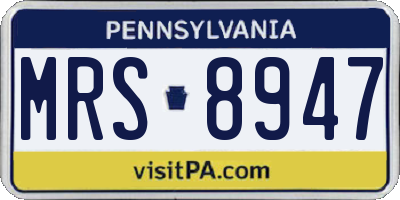 PA license plate MRS8947