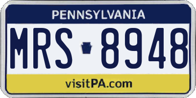 PA license plate MRS8948