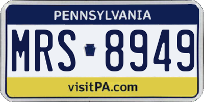 PA license plate MRS8949