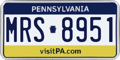 PA license plate MRS8951