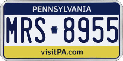 PA license plate MRS8955