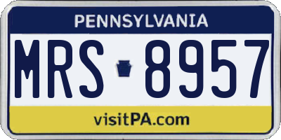 PA license plate MRS8957