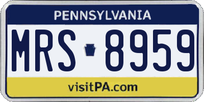 PA license plate MRS8959
