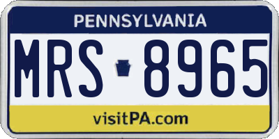 PA license plate MRS8965
