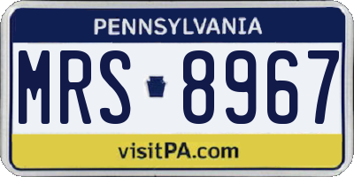 PA license plate MRS8967
