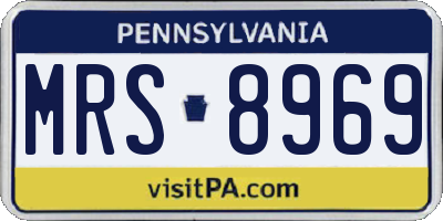 PA license plate MRS8969